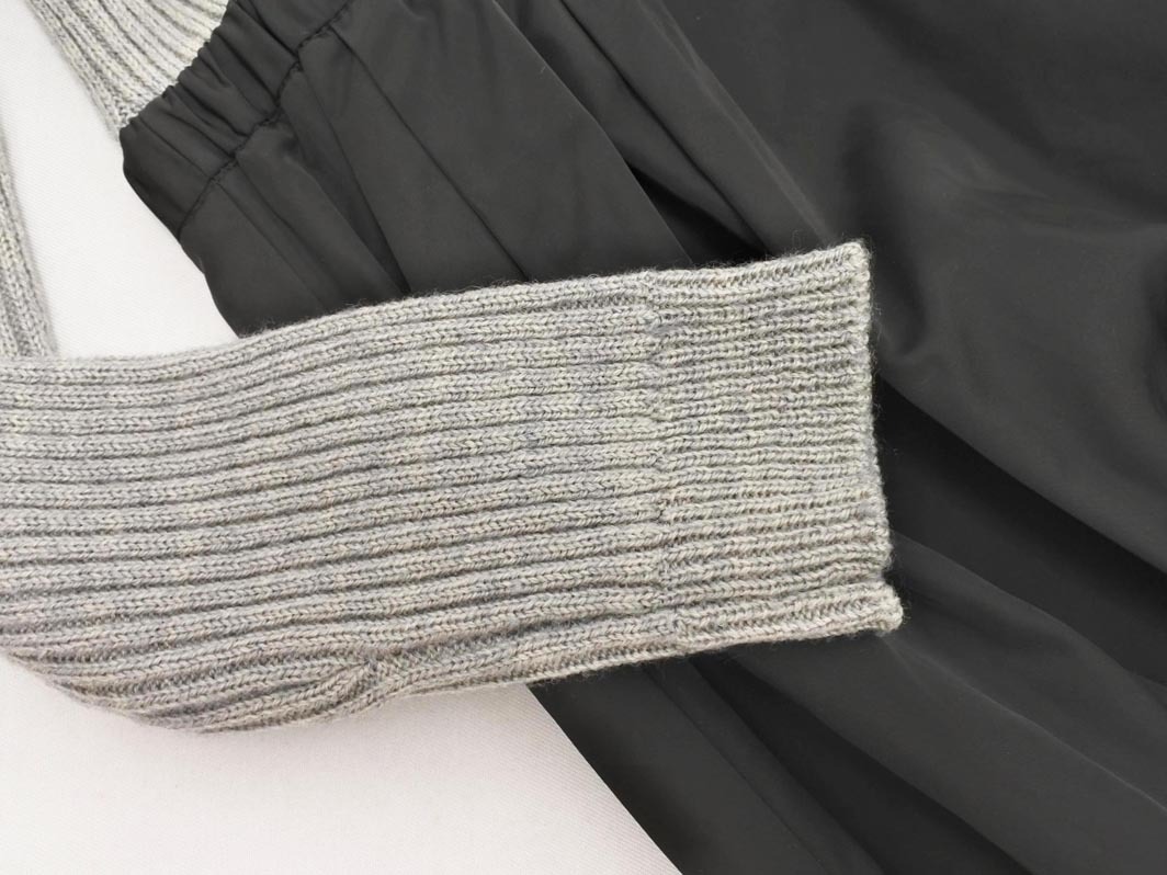 ナチュラルビューティーベーシック ウール混 ニット ドッキング ワンピース sizeM/グレーｘ黒 ◇■ ☆ fib2 レディース_画像3