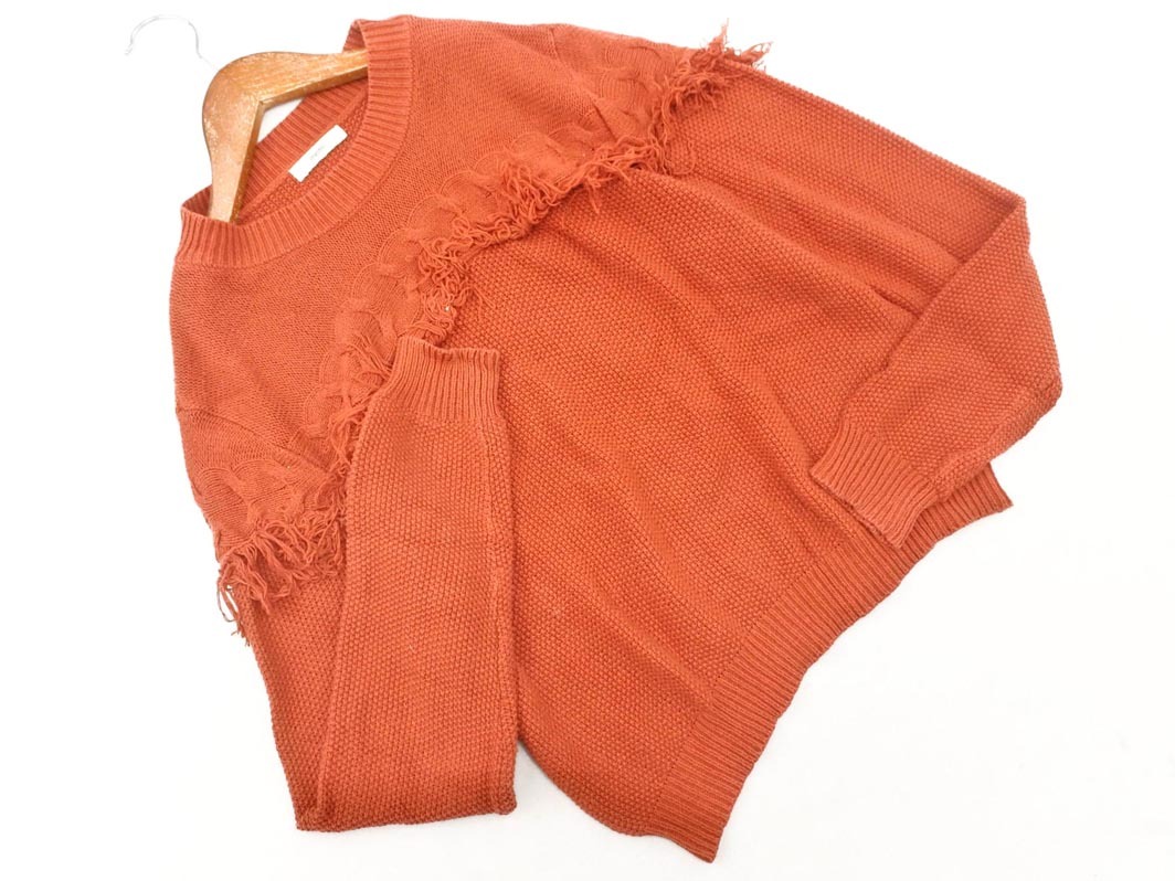 mystic ミスティック フリンジ ニット セーター sizeF/オレンジ ◇■ ☆ fja6 レディース_画像1