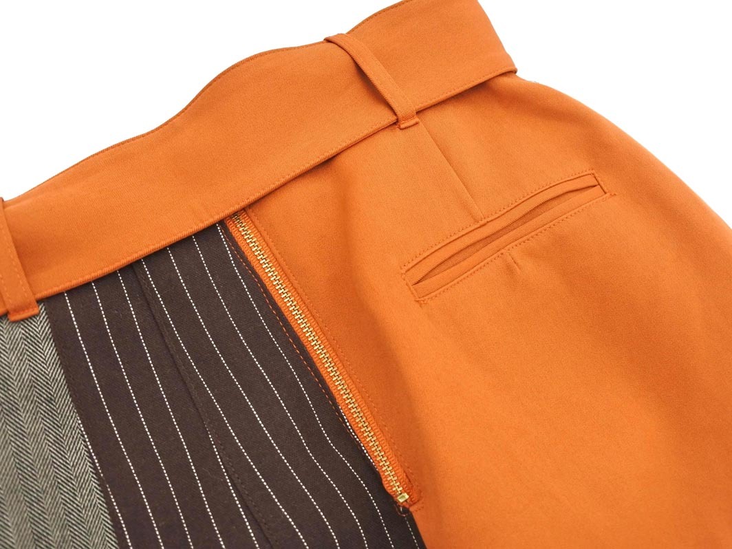 REDYAZEL レディアゼル ベルト付き リメイク風 ロング スカート sizeS/オレンジx茶xグレー ◇■ ☆ fja6 レディース_画像5