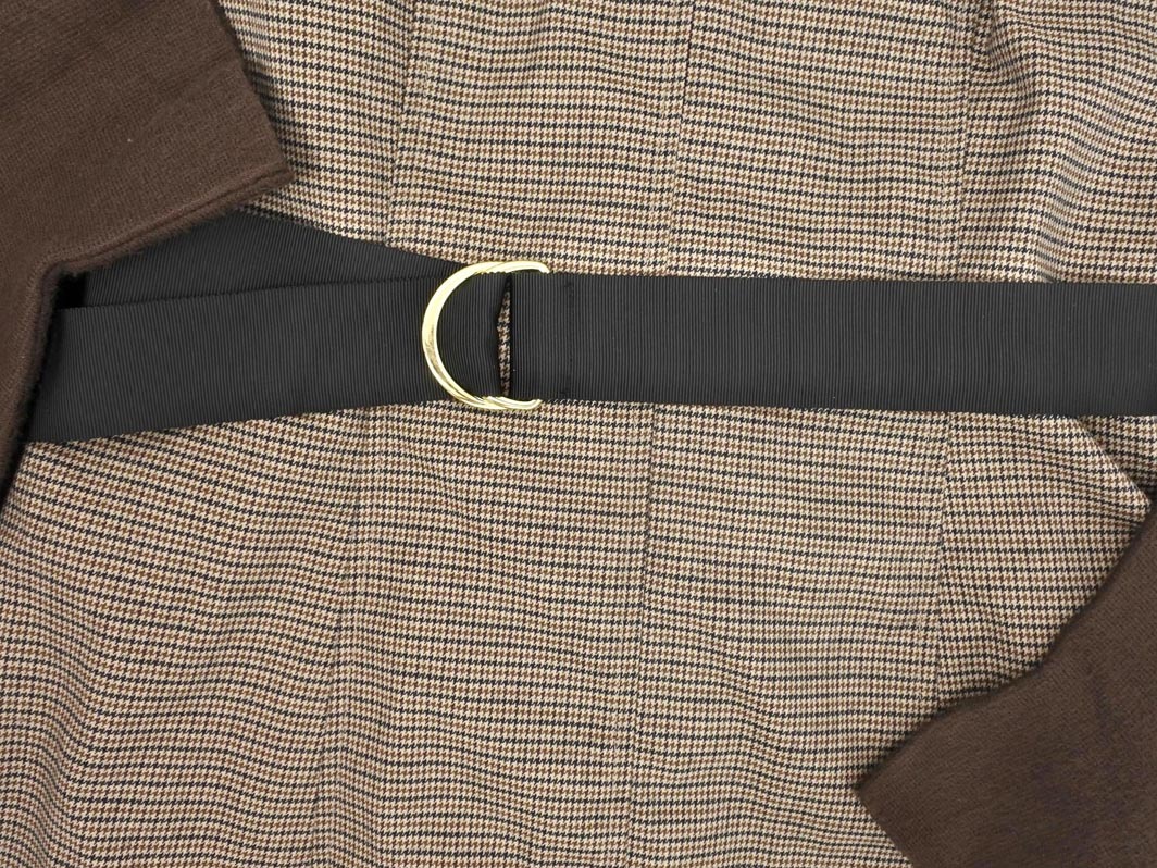 LAGUNAMOON ラグナムーン 千鳥柄 フェイクレイヤード ワンピース sizeS/茶 ◇■ ☆ fja6 レディース_画像4