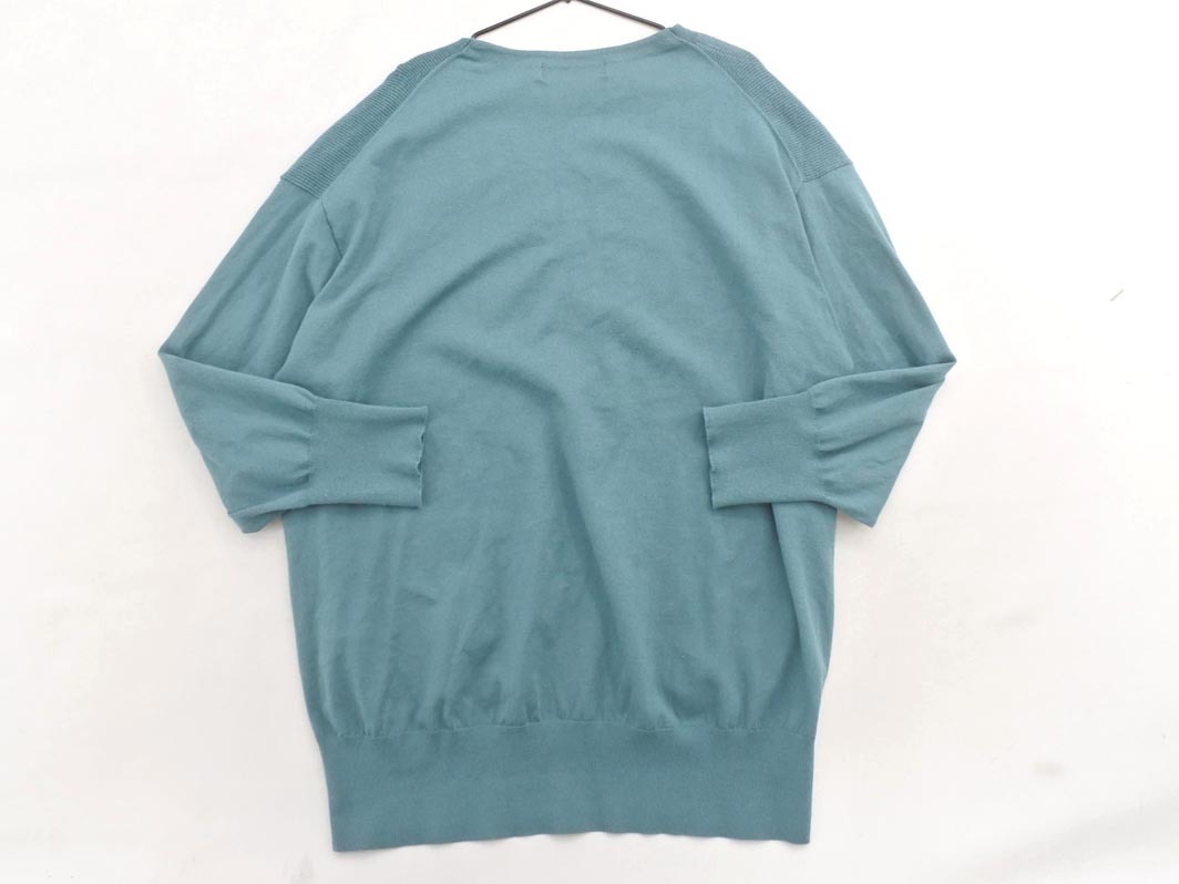 green label relaxing グリーンレーベルリラクシング ユナイテッドアローズ Vネック ニット セーター 緑 ◇■ ☆ fja6 レディース_画像4