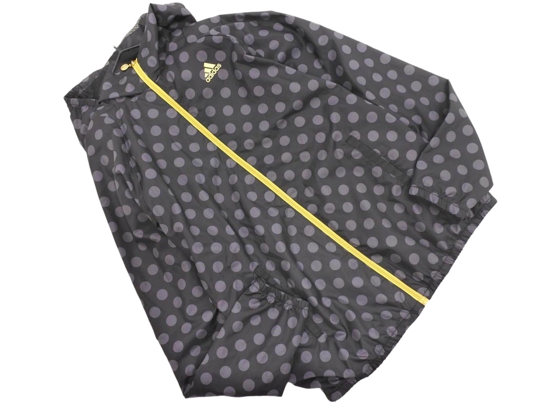 adidas アディダス ドット フーディー ジャケット sizeM/黒x紫 ◇■ ☆ fja6 レディース_画像1
