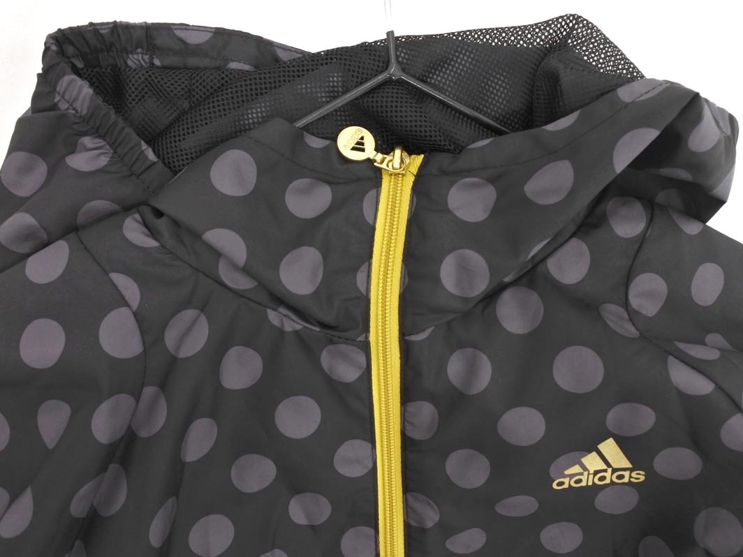 adidas アディダス ドット フーディー ジャケット sizeM/黒x紫 ◇■ ☆ fja6 レディース_画像3