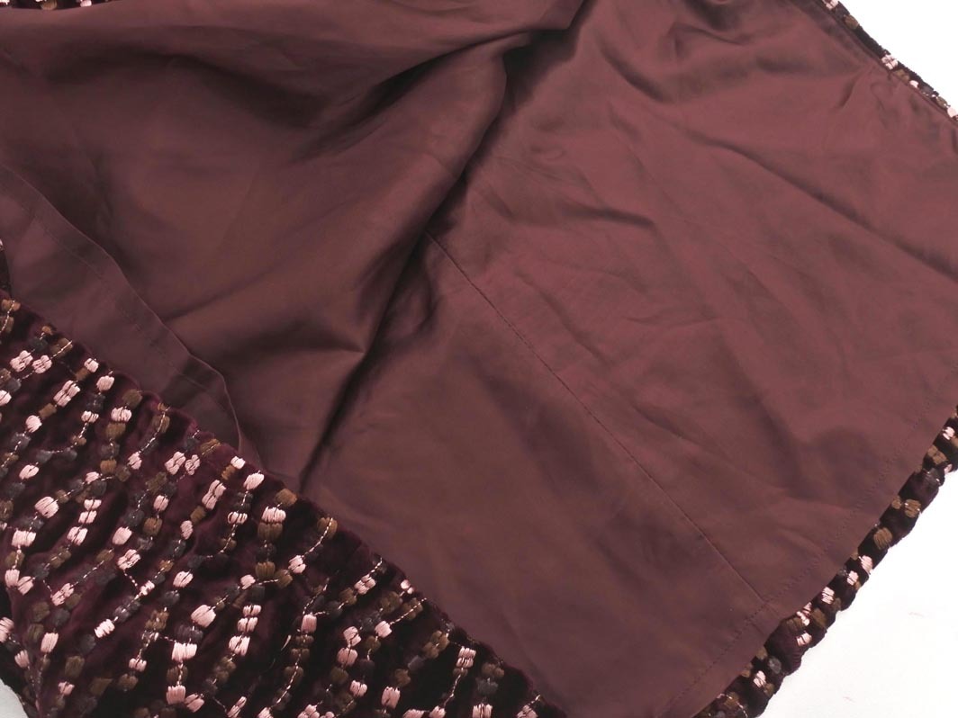 NATURAL BEAUTY ナチュラルビューティー 刺繍 ベロア ワンピース sizeM/紫 ◇■ ☆ fja6 レディース_画像3