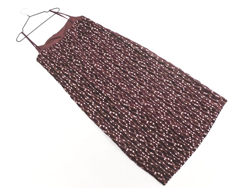 NATURAL BEAUTY ナチュラルビューティー 刺繍 ベロア ワンピース sizeM/紫 ◇■ ☆ fja6 レディース_画像5