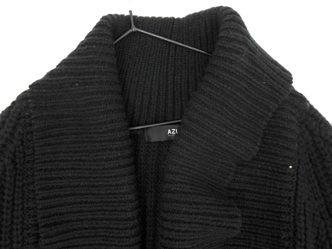 AZUL BY MOUSSY azur bai Moussy вязаный шаль кардиган sizeXS/ чёрный *# * fja6 женский