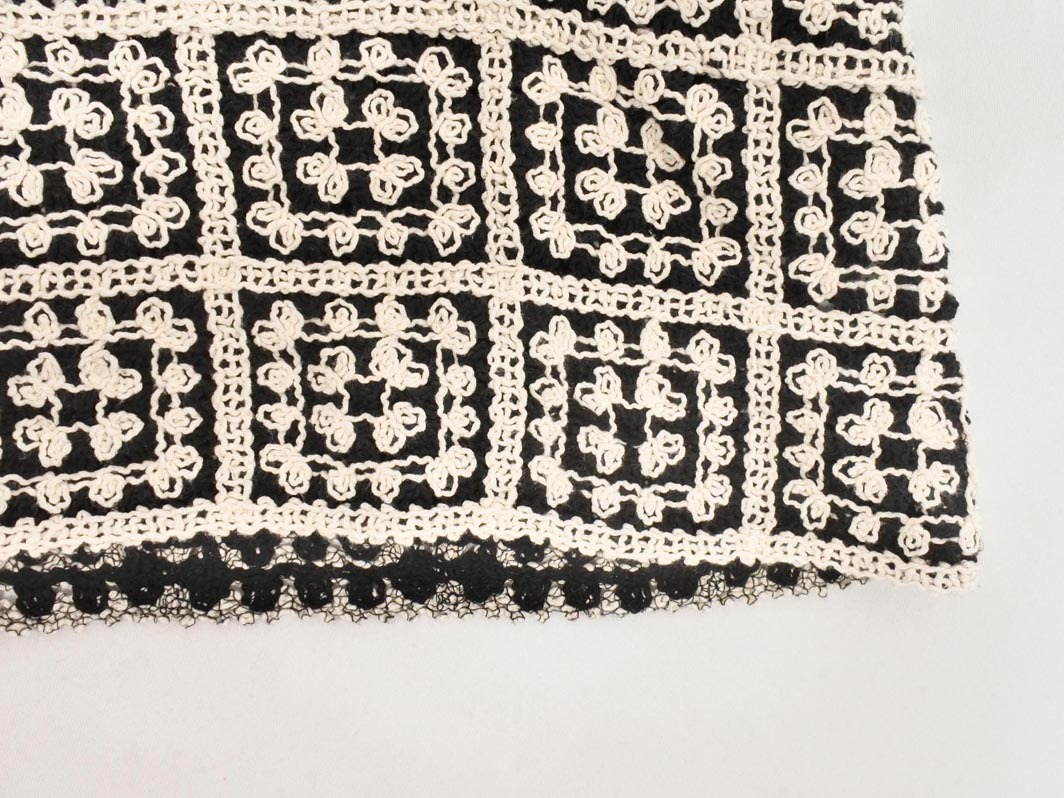 pual ce cin ピュアルセシン かぎ編み ニット ベスト sizeF/白ｘ黒 ◇■ ☆ fja6 レディース_画像2