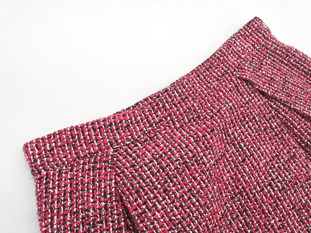 LAISSE PASSE レッセパッセ ツイード タック タイト スカート size38/ピンクｘ黒 ◇■ ☆ fja7 レディース_画像2