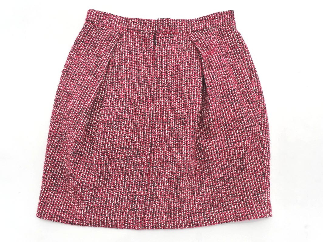 LAISSE PASSE レッセパッセ ツイード タック タイト スカート size38/ピンクｘ黒 ◇■ ☆ fja7 レディース_画像4