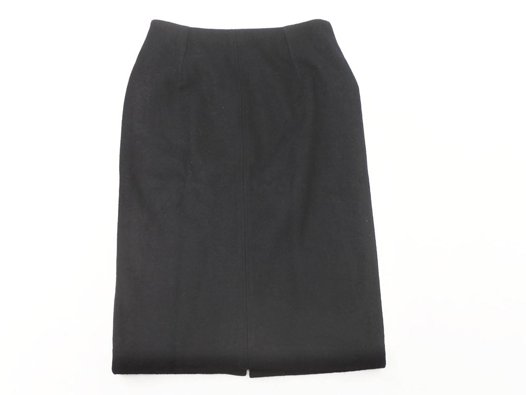 MACPHEE マカフィー トゥモローランド ウール混 フロントジップ ラップ タイト スカート size34/濃紺 ◇■ ☆ fja7 レディース_画像4