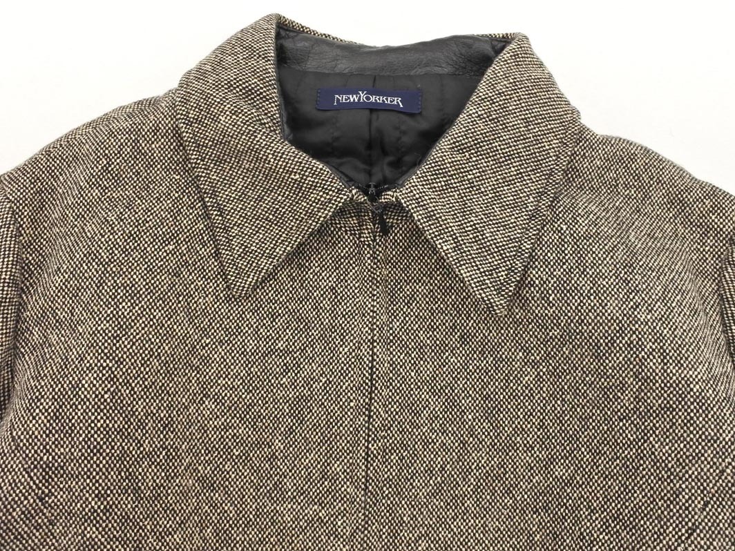 NEWYORKER ニューヨーカー 毛絹混 ジャケット size13AR/グレージュ ◇■ ☆ fja7 レディース_画像2