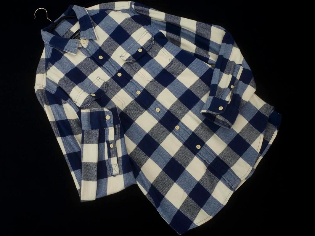 AMERICAN EAGLE アメリカンイーグル チェック ネル シャツ sizeM/紺 ◇■ ☆ fja7 メンズ_画像1