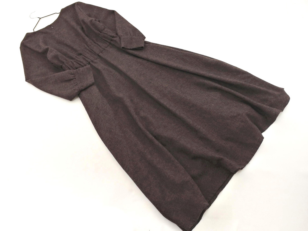 KBF ケービーエフ アーバンリサーチ ウール混 Aライン マキシ ワンピース sizeONE/ボルドー ◇■ ☆ fja7 レディース_画像6