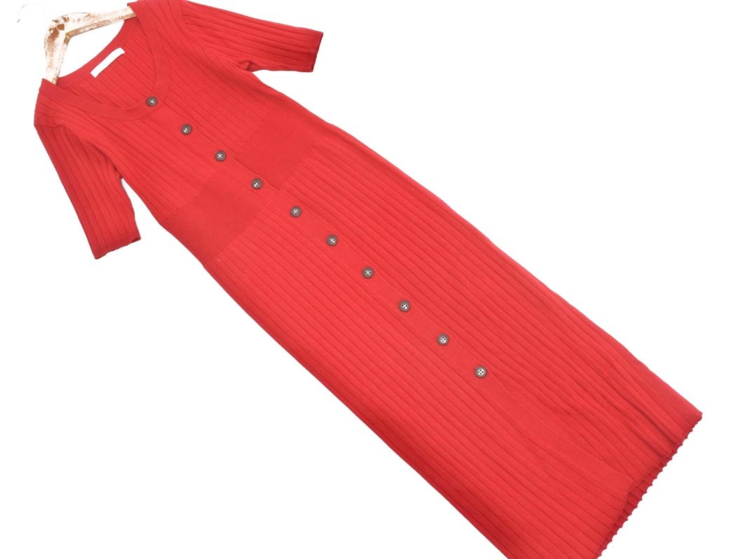 VICKY ビッキー ニット ワンピース size2/赤 ◇■ ☆ fja7 レディース_画像1