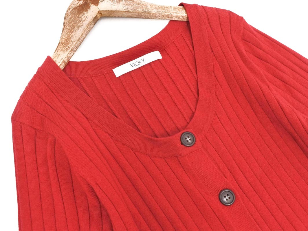 VICKY ビッキー ニット ワンピース size2/赤 ◇■ ☆ fja7 レディース_画像2