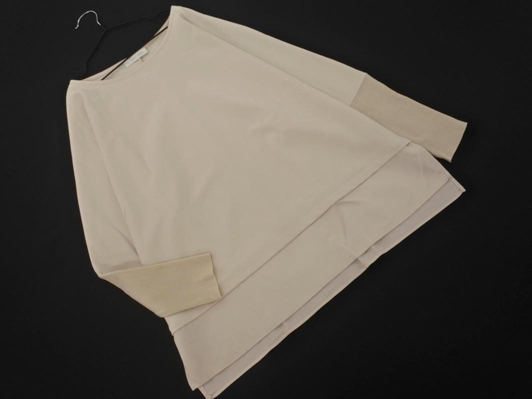 ネコポスOK DoCLASSE ドゥクラッセ フェイクレイヤード 切替 カットソー sizeS/ベージュ ◇■ ☆ fja8 レディース_画像1