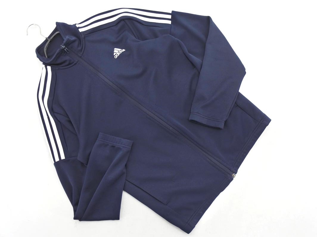adidas アディダス ロゴ プリント トラック ジャケット sizeL/紺 ◇■ ☆ fja8 メンズ_画像1