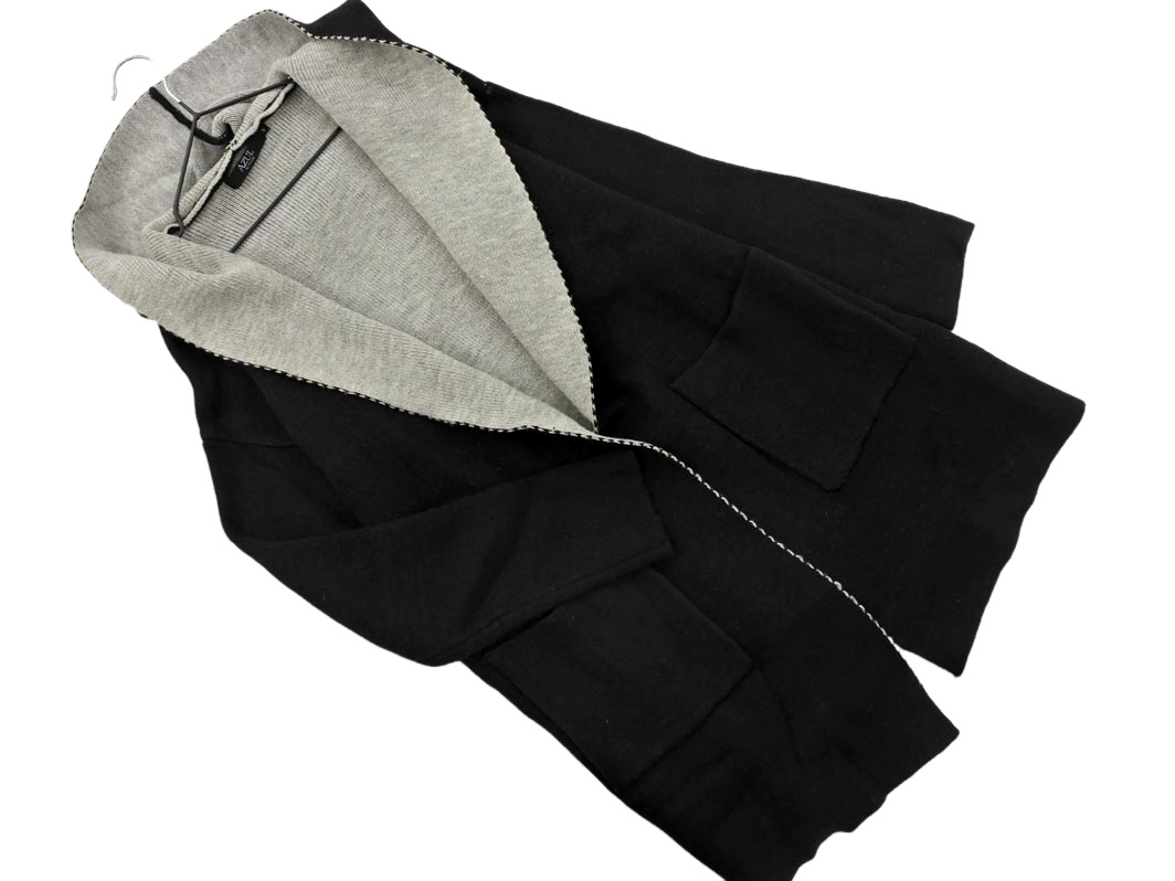 AZUL BY MOUSSY アズールバイマウジー フード ニット カーディガン sizeS/黒 ◇■ ☆ fja8 レディース_画像1