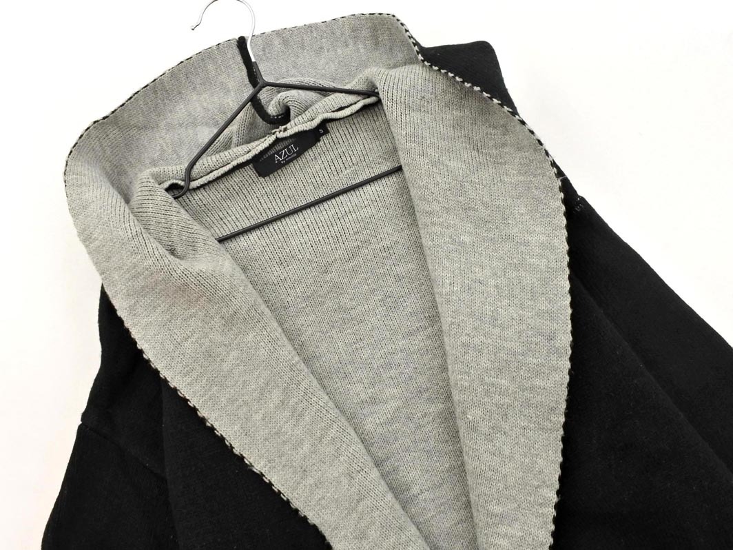 AZUL BY MOUSSY アズールバイマウジー フード ニット カーディガン sizeS/黒 ◇■ ☆ fja8 レディース_画像2