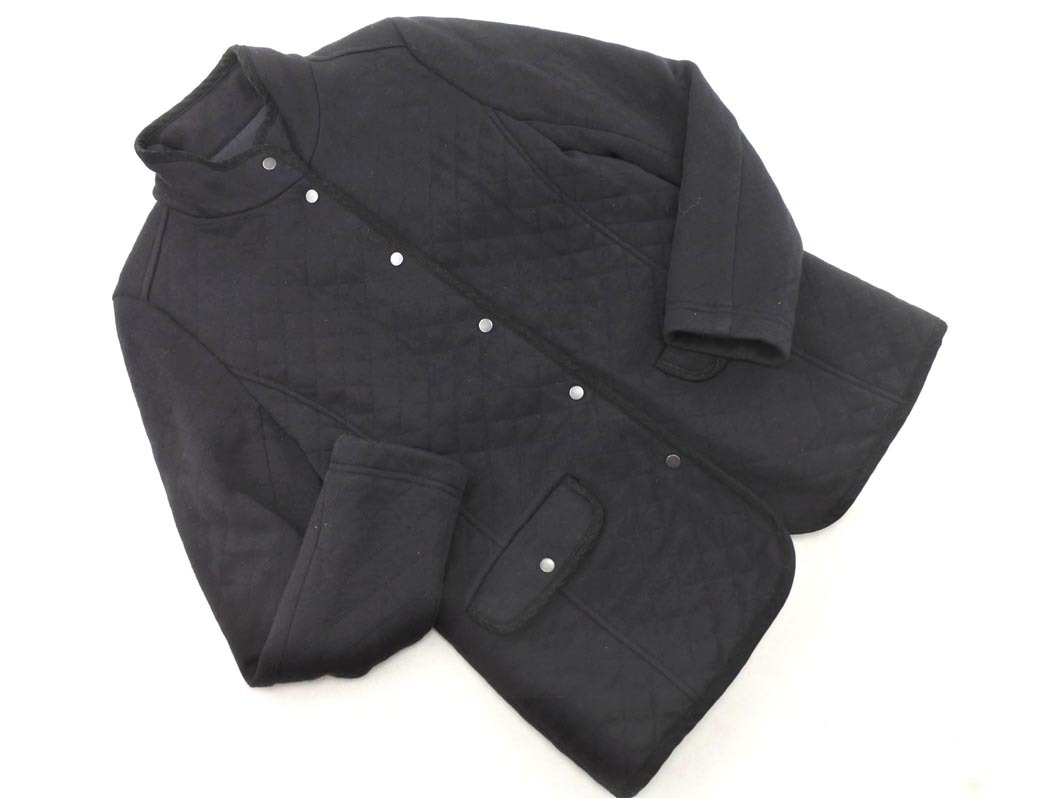 INDIVI インディヴィ ウール混 キルティング ジャケット size40/黒 ◇■ ☆ fja8 レディースの画像1