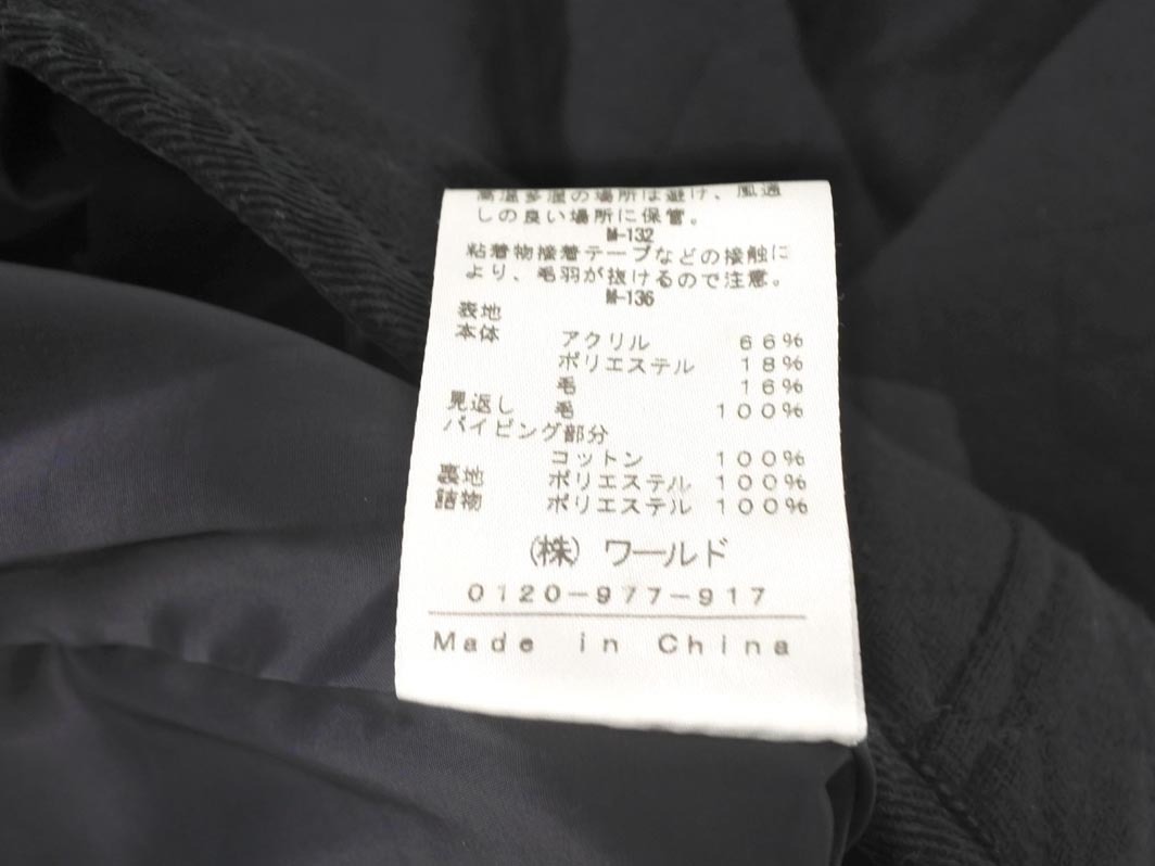 INDIVI インディヴィ ウール混 キルティング ジャケット size40/黒 ◇■ ☆ fja8 レディースの画像6