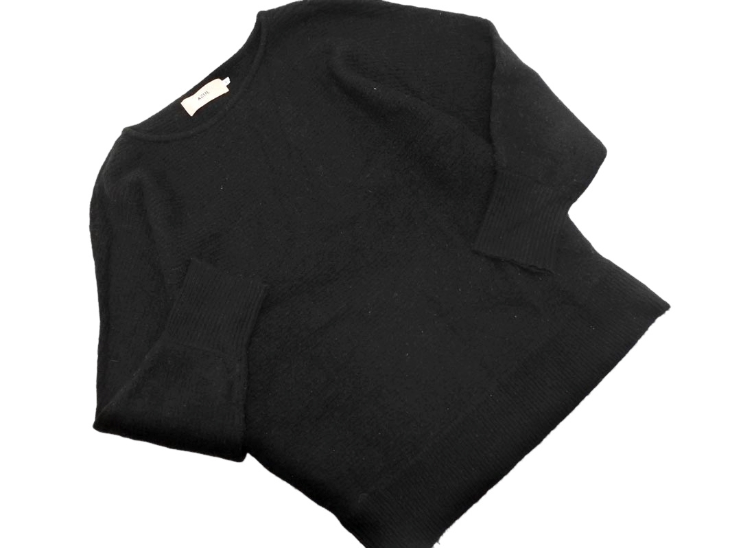 AZUL BY MOUSSY アズールバイマウジー クルーネック ニット セーター sizeS/黒 ◇■ ☆ fjb0 レディース_画像1