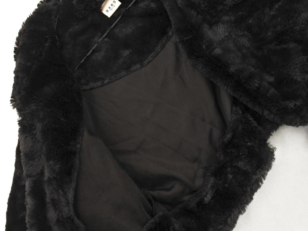 axes femme アクシーズファム フェイクファー ジャケット sizeM/黒 ◇■ ☆ fjb0 レディース_画像4
