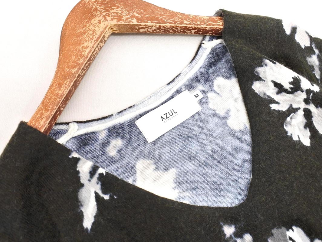 AZUL BY MOUSSY アズールバイマウジー Vネック 花柄 ニット セーター sizeM/黒 ◇■ ☆ fjb0 レディース_画像2