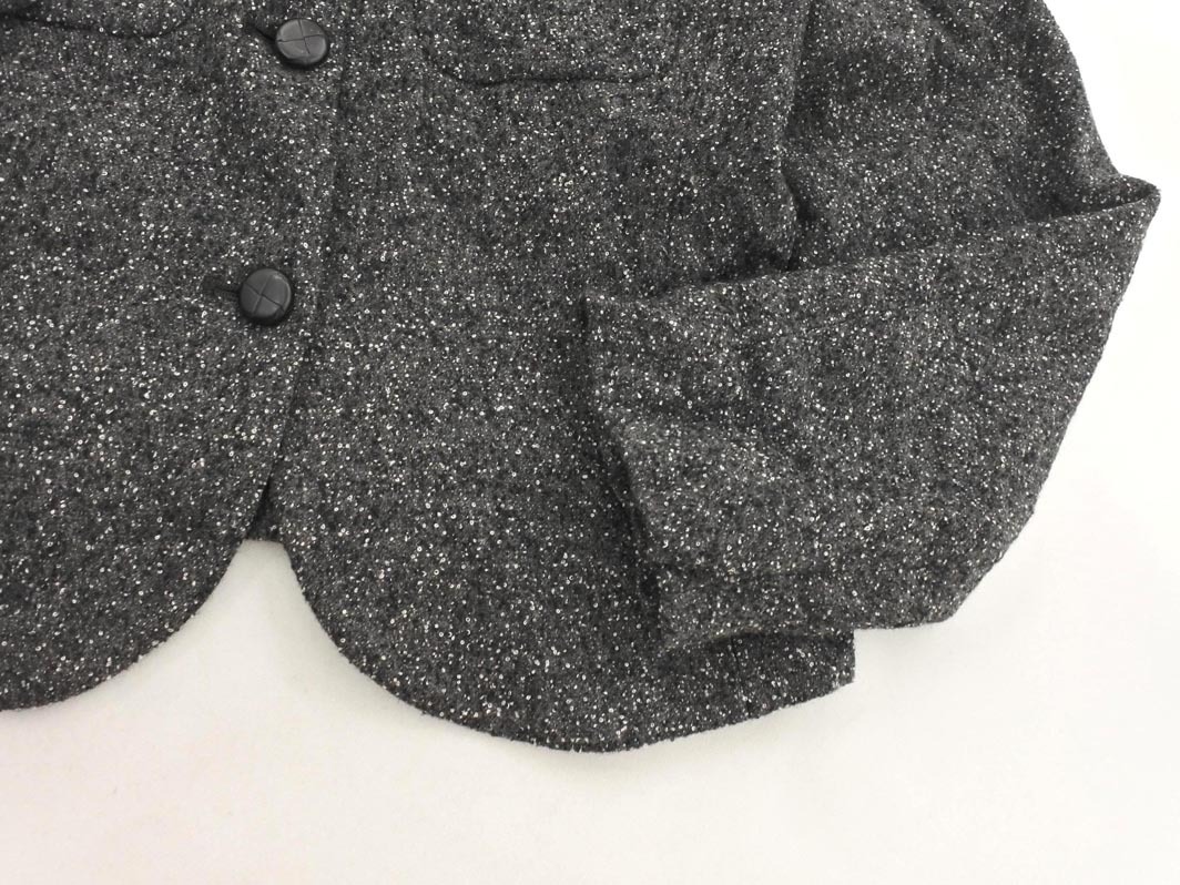 23 район с мехом жакет size34/ чёрный x серый *# * fjb0 женский