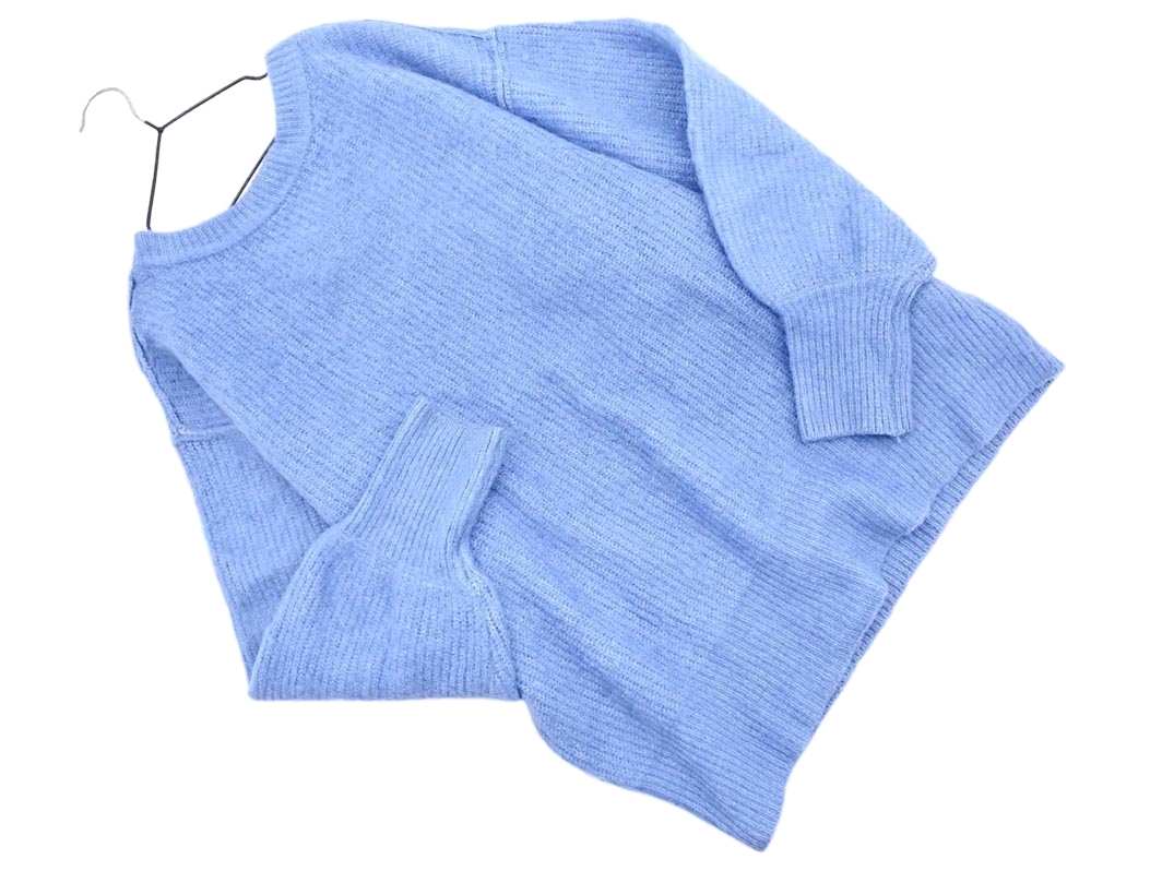 Heather ヘザー ボリュームスリーブ ニット セーター sizeF/水色 ◇■ ☆ fjb0 レディース_画像1