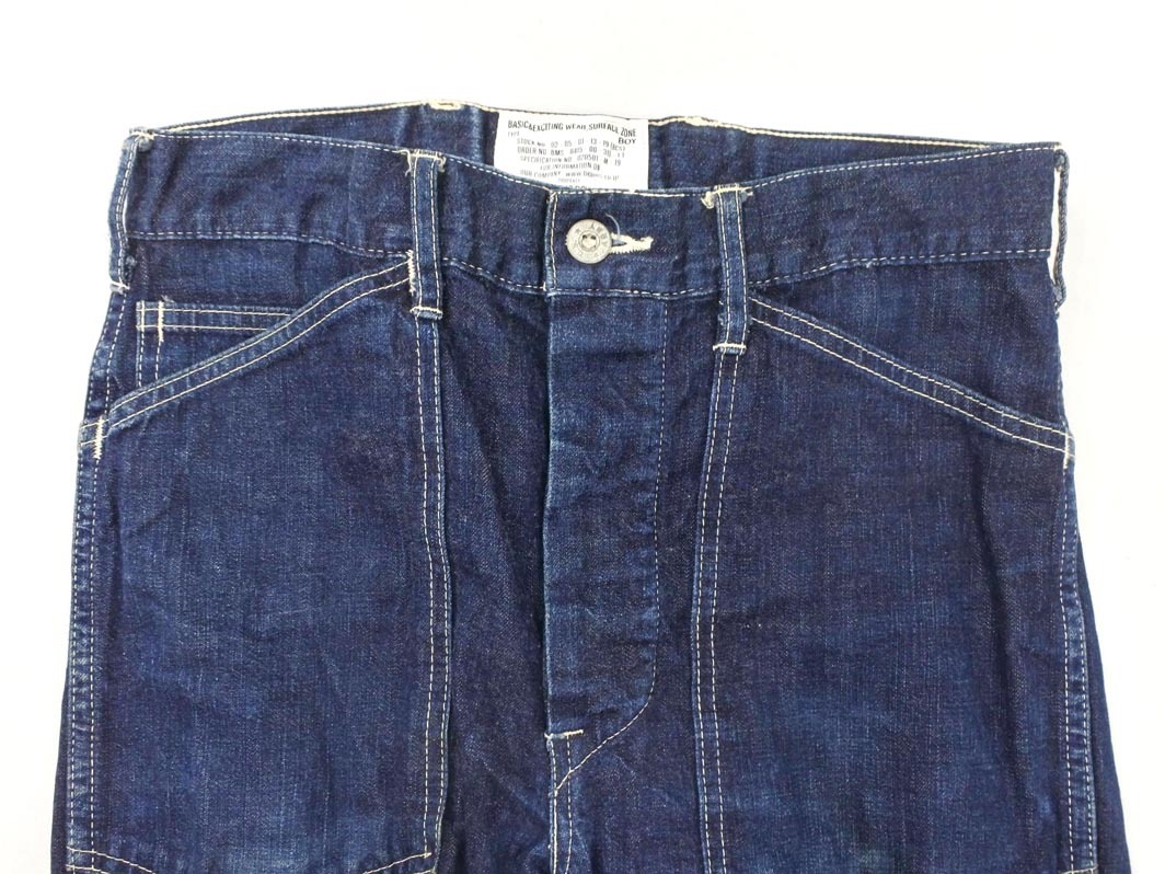 BEAMS BOY ビームスボーイ ボタンフライ デニムパンツ 紺 ■■ ☆ fjb0 レディース