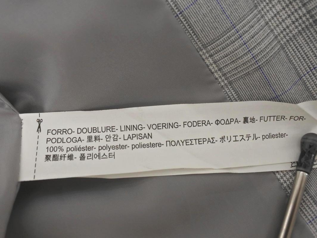 ZARA basic ザラ ベーシック チェック テーラード ジャケット size34/グレー ◇■ ☆ fjb0 レディース_画像7