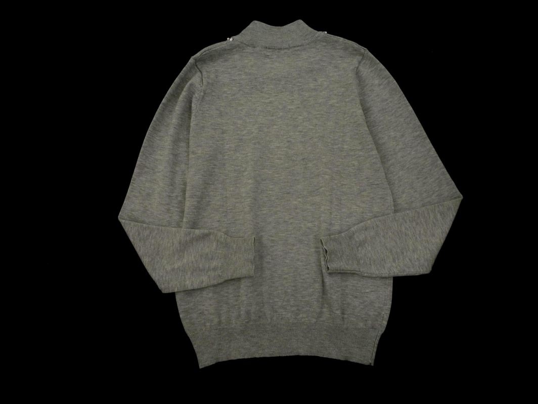 ネコポスOK earth music&ecology アースミュージック＆エコロジー パールビーズ ニット セーター sizeM/グレー ◇■ ☆ fjb4 レディース_画像4