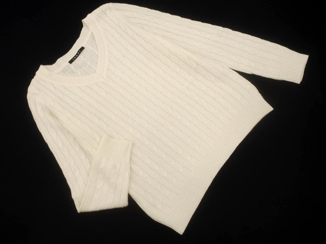 INGNI イング ケーブル編み Vネック ニット セーター sizeM/白 ◇■ ☆ fjb4 レディース_画像1