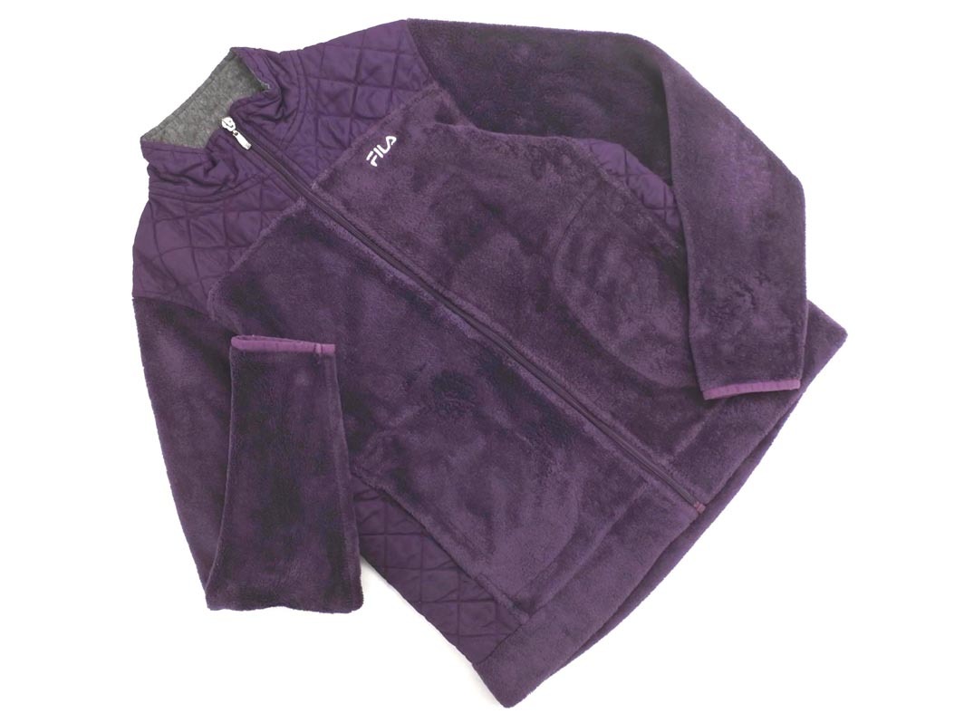 FILA フィラ 切替 フリース スタンドカラー ジャケット sizeM/紫 ◇■ ☆ fjb4 レディース_画像1