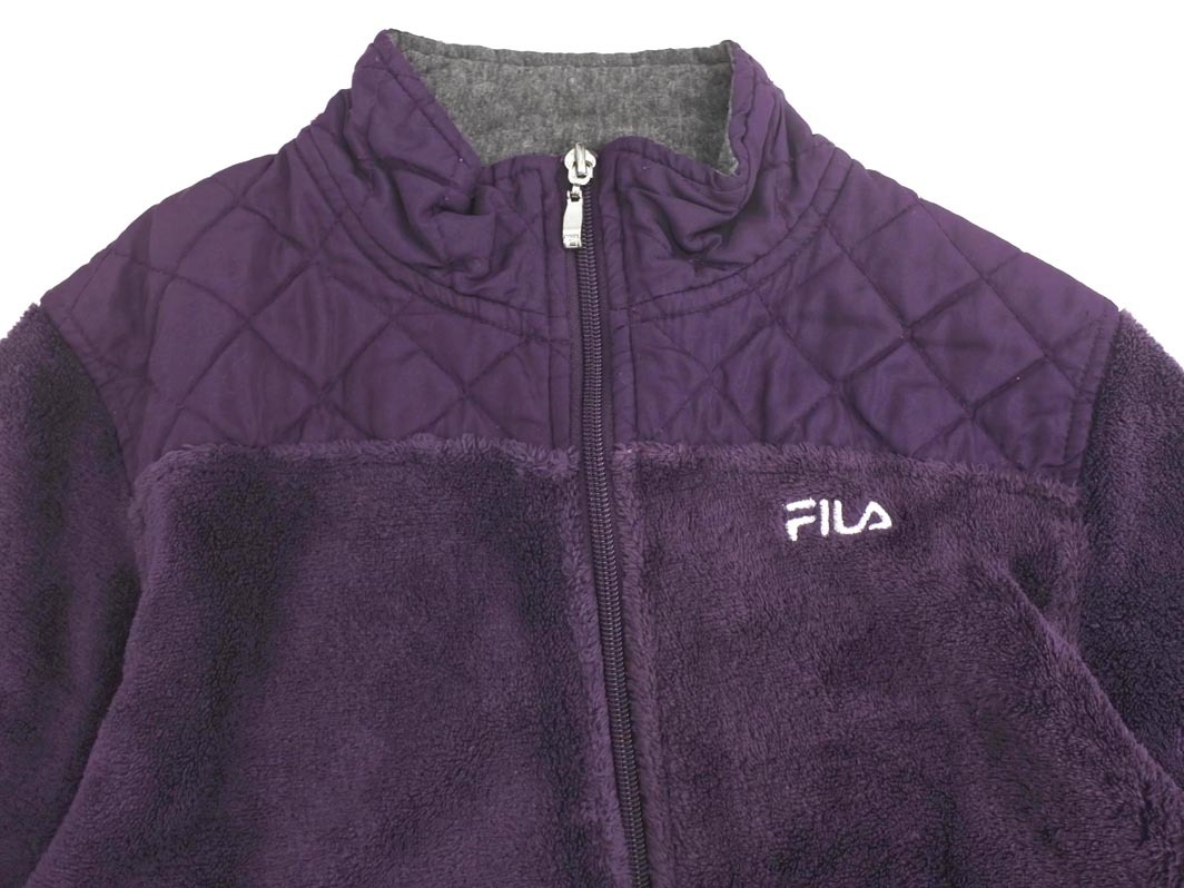 FILA フィラ 切替 フリース スタンドカラー ジャケット sizeM/紫 ◇■ ☆ fjb4 レディース_画像2