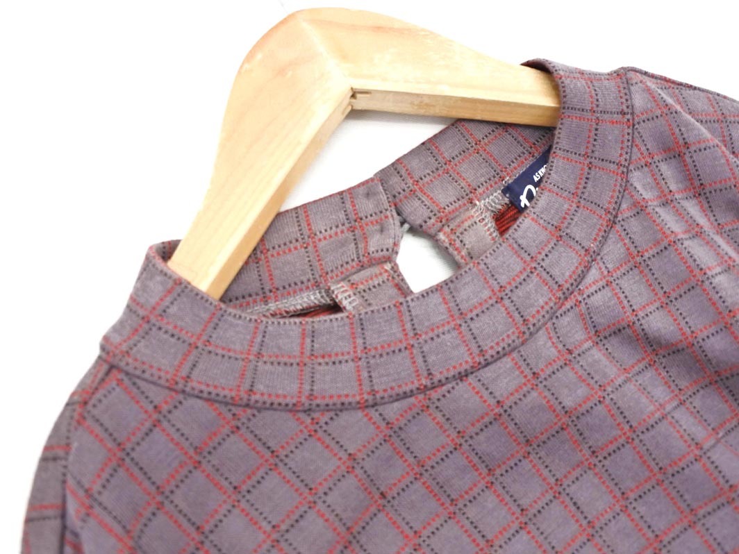 AS KNOW AS アズノゥアズ チェック リボン ワンピース sizeF/グレー ◇■ ☆ fjb4 レディース_画像2