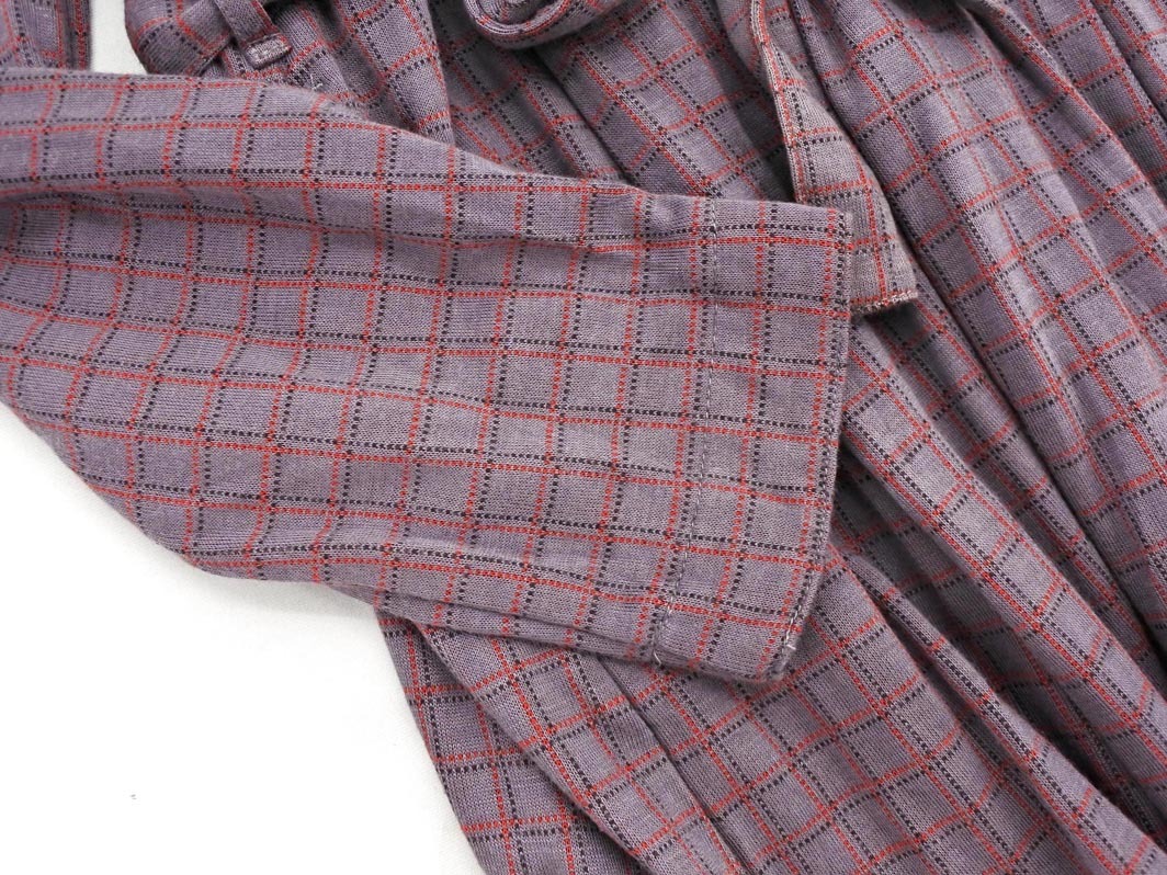 AS KNOW AS アズノゥアズ チェック リボン ワンピース sizeF/グレー ◇■ ☆ fjb4 レディース_画像3