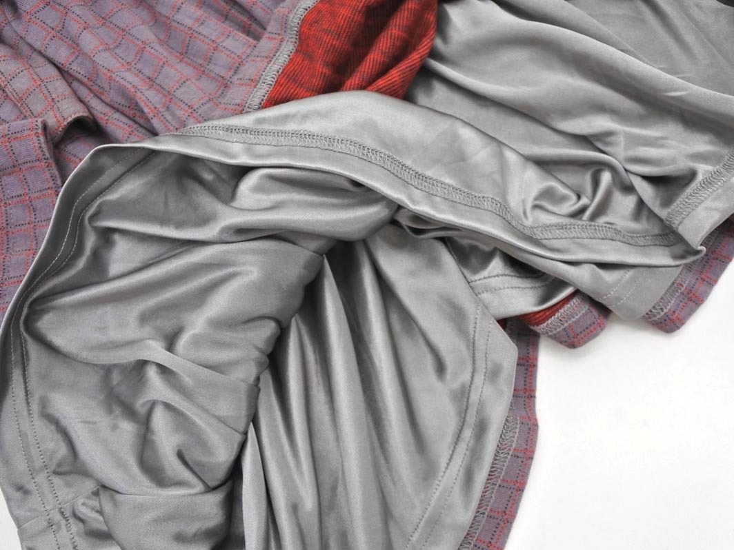 AS KNOW AS アズノゥアズ チェック リボン ワンピース sizeF/グレー ◇■ ☆ fjb4 レディース_画像4