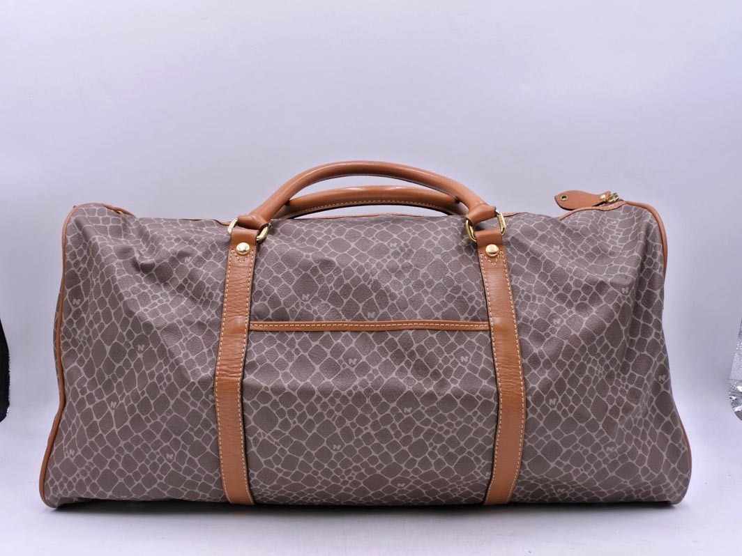 NINA RICCI ニナリッチ きりん柄 ボストン バッグ 茶 ■■ ☆ fjb4 レディース_画像3