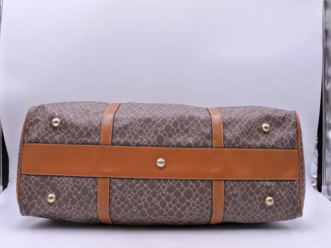 NINA RICCI ニナリッチ きりん柄 ボストン バッグ 茶 ■■ ☆ fjb4 レディース_画像4