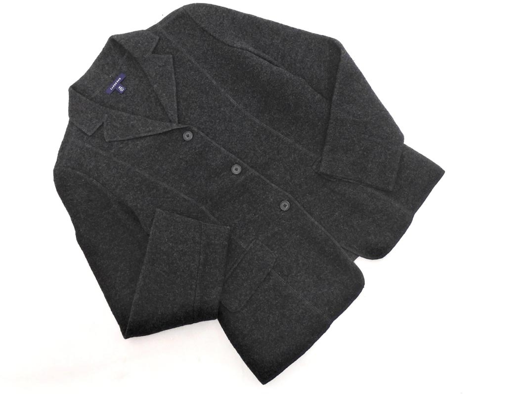 LANDS’ END ランズエンド ウール100% テーラード ジャケット size13AR/チャコール ◇■ ☆ fjb4 レディース_画像1