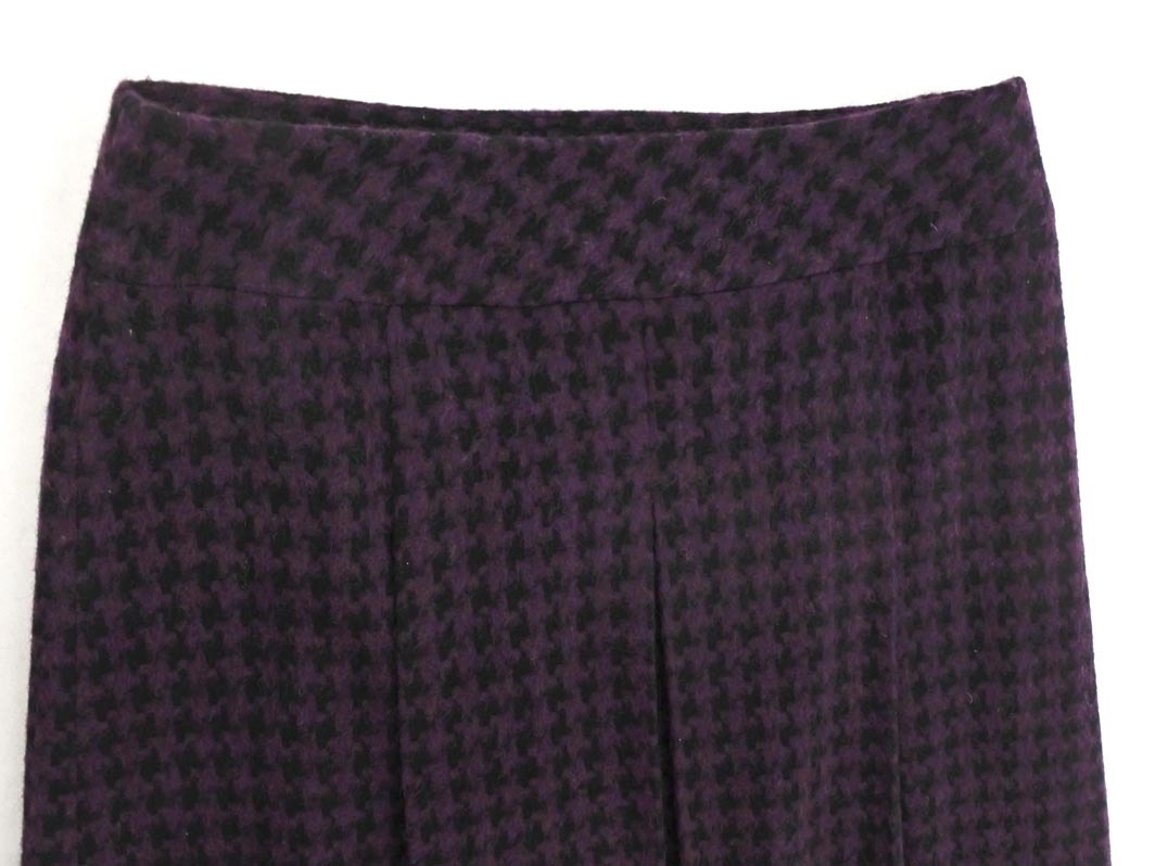 UNTITLED Untitled шерсть . юбка в складку size2/ фиолетовый x чёрный *# * fjb4 женский