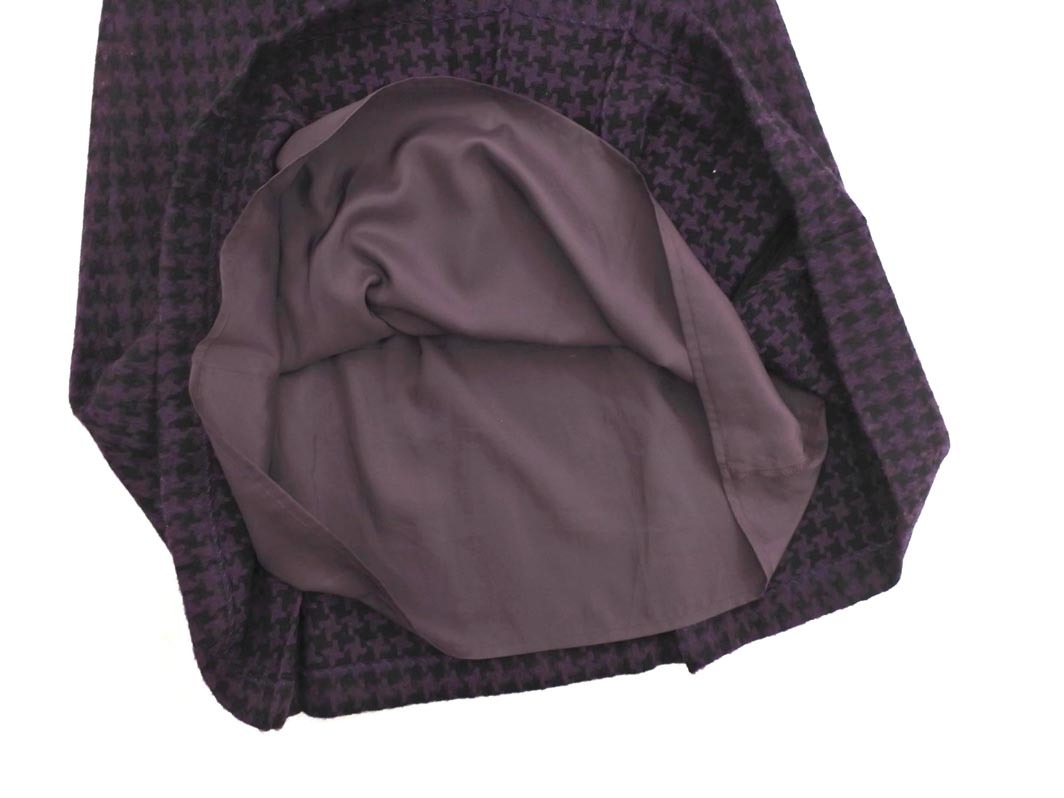 UNTITLED Untitled шерсть . юбка в складку size2/ фиолетовый x чёрный *# * fjb4 женский