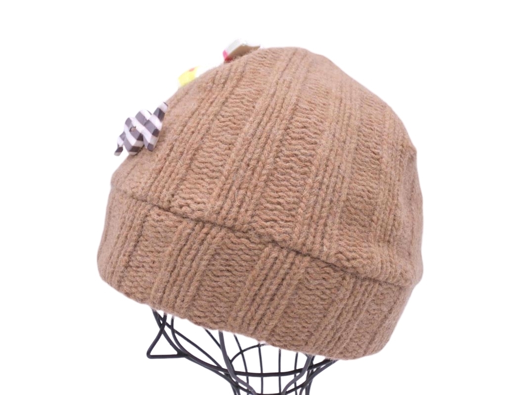 MOSCHINO モスキーノ キャンディー ニット帽 sizeM/ベージュ ◇■ ☆ fjb5 レディース
