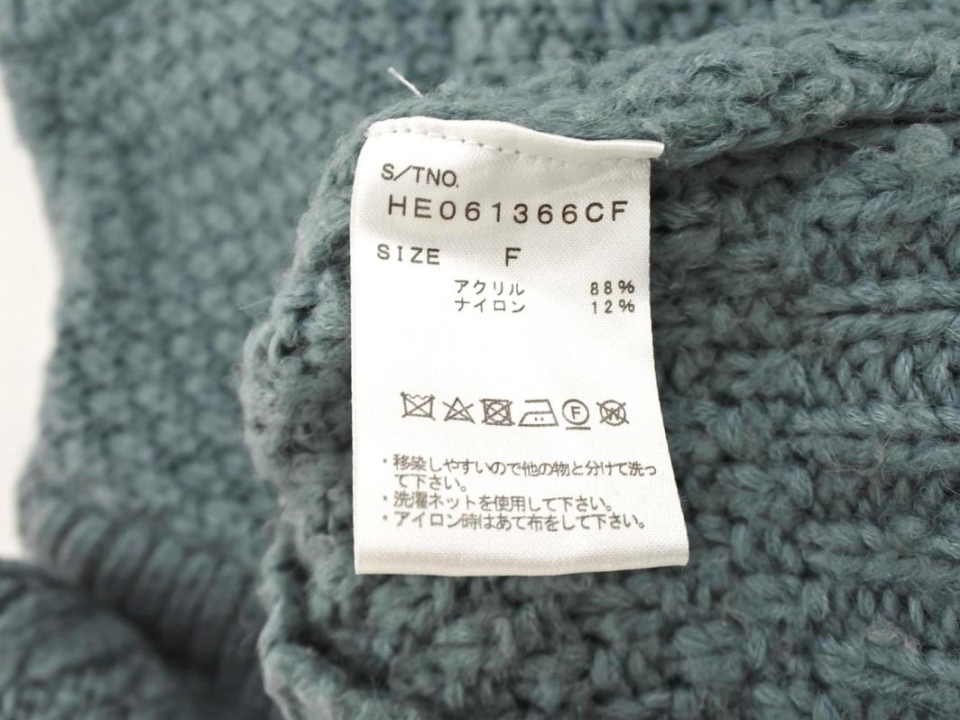 Heather ヘザー ケーブル編み Vネック ニット セーター sizeF/サックス ◇■ ☆ fjb5 レディース_画像5