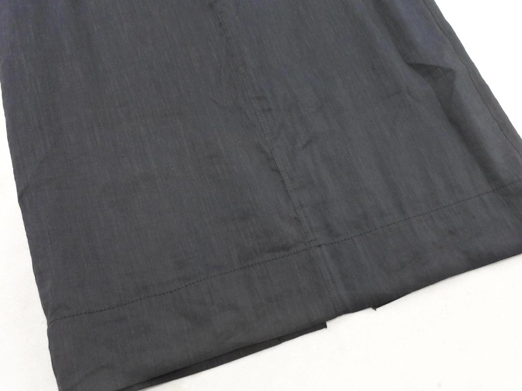 ネコポスOK MACPHEE マカフィー トゥモローランド リネン混 スリット タイト スカート size34/黒 ■■ ☆ fjb5 レディース_画像3