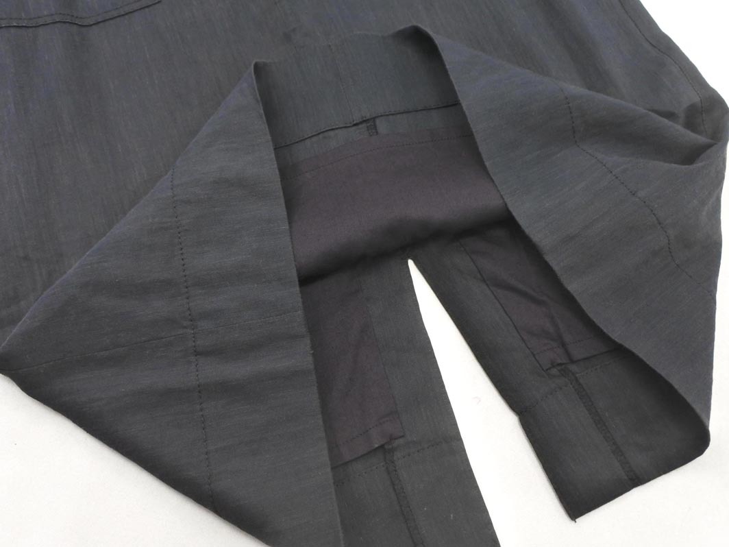 ネコポスOK MACPHEE マカフィー トゥモローランド リネン混 スリット タイト スカート size34/黒 ■■ ☆ fjb5 レディース_画像4
