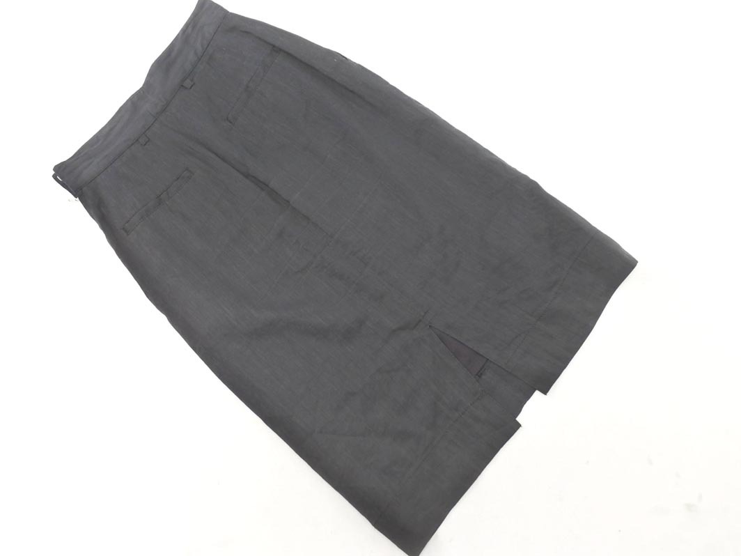 ネコポスOK MACPHEE マカフィー トゥモローランド リネン混 スリット タイト スカート size34/黒 ■■ ☆ fjb5 レディース_画像5