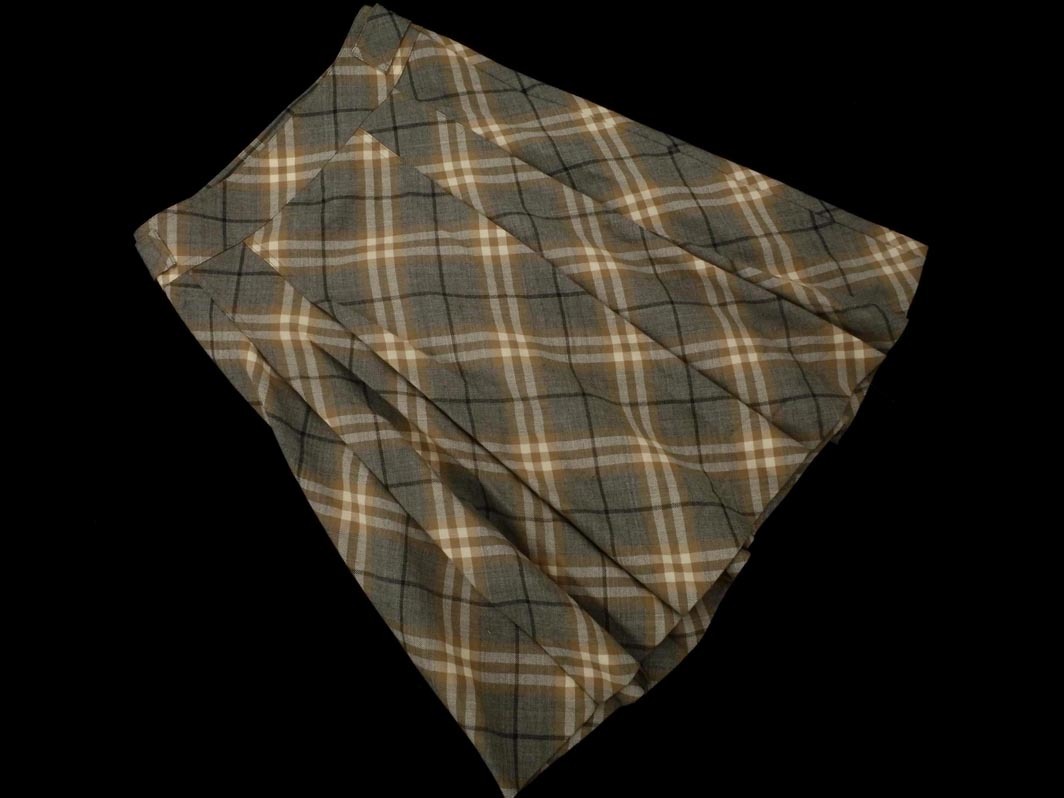 BURBERRY バーバリー ウール100% チェック スカート size36/グレー ◇■ ☆ fjb4 レディース_画像1
